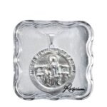 Medalha folheada a prata - redondaAparição de FátimaProduto comemorativo do Centenário das Aparições de Fátima