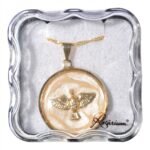 Fio - Medalha Espírito Santo c/ esmalte - Folheada ouro