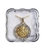 Medalha folheada ouro e prata -  redondaAparição de Fátima