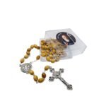 Terço de Madeira de Oliveira Oval 8/10, São Bento c/caixa