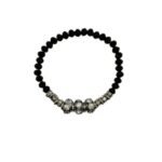 Pulseira Cristal Facetado 6mm c/Pedras Metal Swarovski