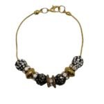 Pulseira Metal - Ouro Velho c/Pedra Strass