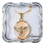 Fio - Medalha Espírito Santo c/ esmalteFolheada ouro