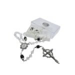 Terço de Cristal 7mm, c/Pai Nosso em Fimo