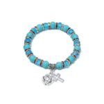 Pulseira de Pedra Raiada e Cristal c/Anéis Strass - Cores Sortidas - Image 5