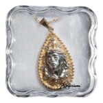 Medalha em forma de gota - Rosto de CristoDourada