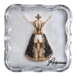 Fio - Medalha Nª Srª Aparecida, coloridaFolheado a ouro