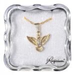 Fio - Pomba com strassFolheado a ouro