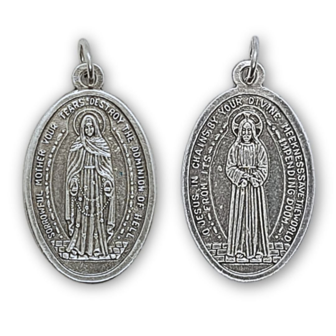 2712023068_MD524____0_26.jpg Medalha de Metal Oval c/ Nossa Senhora das Lágrimas, 3.50cm - Image 1