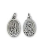 Medalha de Metal Oval Nossa Senhora do Carmo/Coração de Jesus 2.6cm