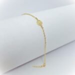 Pulseira Banhada a Ouro 18K c/Corrente Entrançada e Medalha Nossa Senhora de Fátima - Image 2