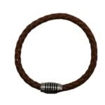 Pulseira Cabedal c/Peça Metal Oval