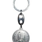 Porta-Chaves de metal redondoApariçao de FátimaSímbolos de Fátima