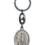 Porta-Chaves de Metal Oval com Aparição de Fátima
