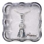 Fio - Medalha Nª Srª Aparecida c/ strass azulFolheado a prata