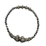 Pulseira Cristal Facetado 5mm c/Pedras Metal Swarovski