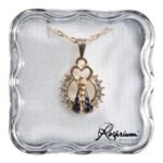 Fio - Medalha Nª Srª AparecidaFolheada a ouro - c/ coração