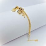 Pulseira Banhada a Ouro 18K c/Medalha, Coração e Cruz c/ Aparição de Fátima - Image 2