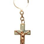 Porta-Chaves folheado em ouro com crucifixo