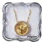 Fio - Medalha Espírito Santo c/ strassFolheada ouro