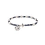 Pulseira de Pedra Hematite 6x4 c/Pérola