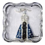 Fio - Medalha Nª Srª Aparecida coloridaFolheado a prata