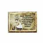 Iman em madeira folhas - Sto António fundo dourado