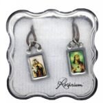 Escapulário em Inox Nª Srª do Carmo c/ Fio de Couro