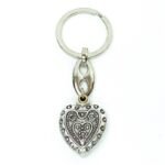 Porta Chave Metal Rendado Formato Coração, Disponível c/vários Santos