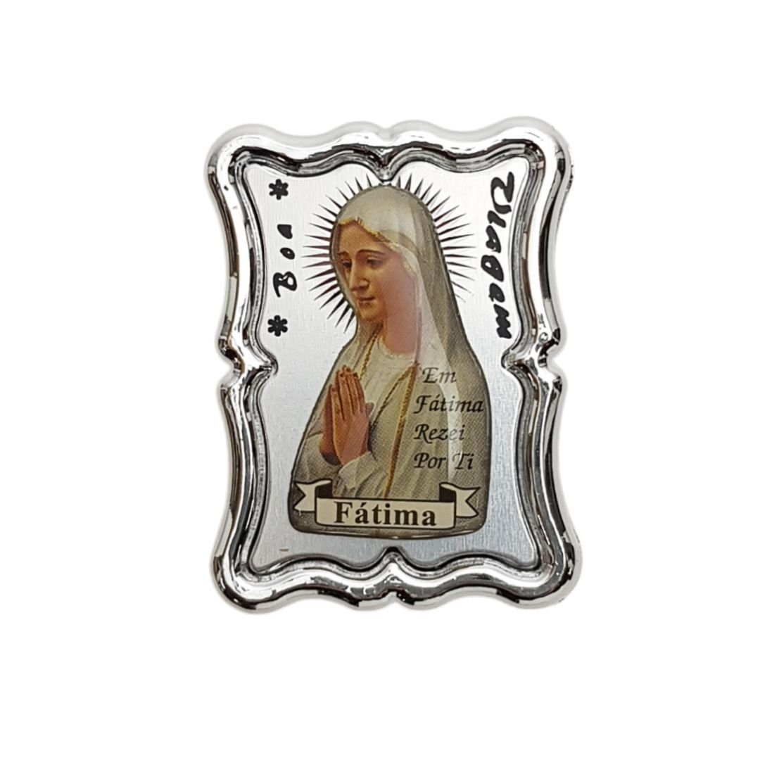362164966_IMAN33-E-B-F.jpg Iman Prateado quadrangular c/ Nossa Senhora de Fátima - Image 1