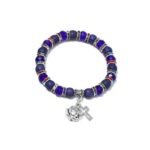 Pulseira de Pedra Raiada e Cristal c/Anéis Strass - Cores Sortidas - Image 4