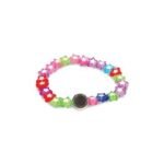 Pulseira infantil plástico c/estrelas coloridas