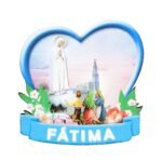 IMAN MADEIRA FORMATO CORAÇÃO C/ FOTO FÁTIMA4,8 x 4,8 cm
