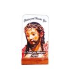 Placa em Acrílico c/ base em Madeira c/ Santo Cristo, 9.5cmx5.5cm