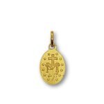 Medalha de Metal Lapidada Oval Dourada, Nossa Senhora das Graças,15x8mm - Image 2