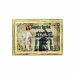 Iman em madeira folhas - Santa Luzia