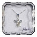 Colar - Anjo com strassFolheado a prata