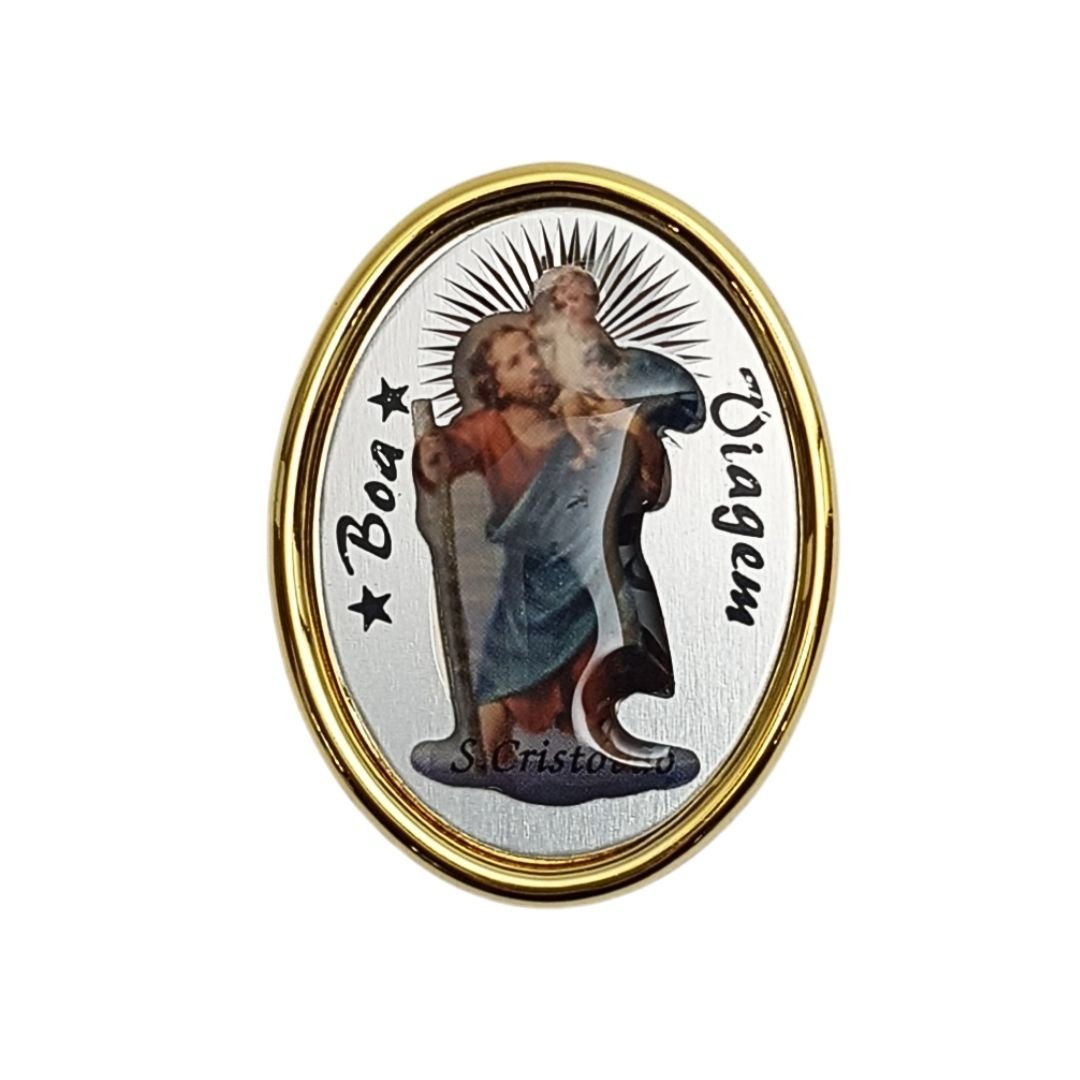 4186486685_IMAN27-E-D-S_C.jpg Iman Dourado Oval c/ São Cristovão - Image 1