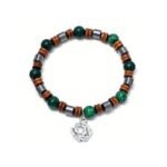 Pulseira de Pedra Hematite e de Madeira, 6MM - Cores Sortidas - Image 3