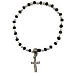 Pulseira Cristal/Pérola 3mm c/Medalha