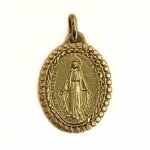 Medalha de Metal Lapidada Dourada Oval 23x20, Nossa Senhora das Graças/Milagrosa