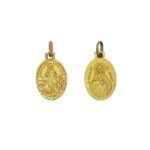 Medalha Dourada de Metal Lapidada Oval, Nossa Senhora da Conceição, 1.9x1.4cm