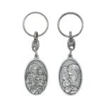 Porta-Chaves Oval de Metal-São José/Sagrada Família