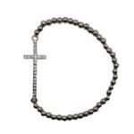 Pulseira de Metal - 4mm c/Cruz c/Pedras Swarovski
