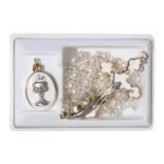 Terço de Pérola 4mm comunhão com medalha