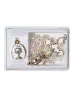 Terço de Pérola 4mm comunhão com medalha