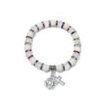 Pulseira de Pedra Raiada e Cristal c/Anéis Strass - Cores Sortidas - Image 2