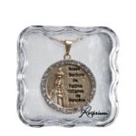 Medalha folheada a ouro - redonda c/ strassNª Srª de FátimaProduto comemorativo do Centenário das Aparições de Fátima