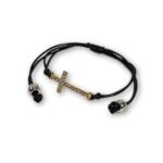 Pulseira Cordel c/Simbolo Cruz c/Swarovski