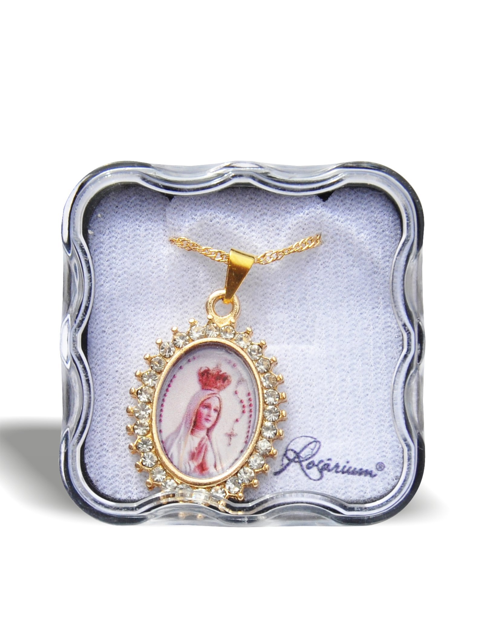 84517304_MF_383_F__TIMA.jpg Medalha colorida oval c/ StrassNª Srª de Fátima - Image 1